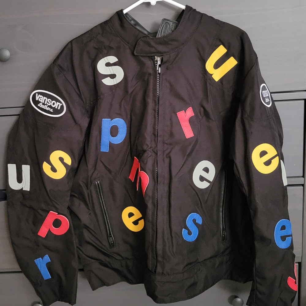 Supreme Vanson Leathers Cordura Letter Jacket